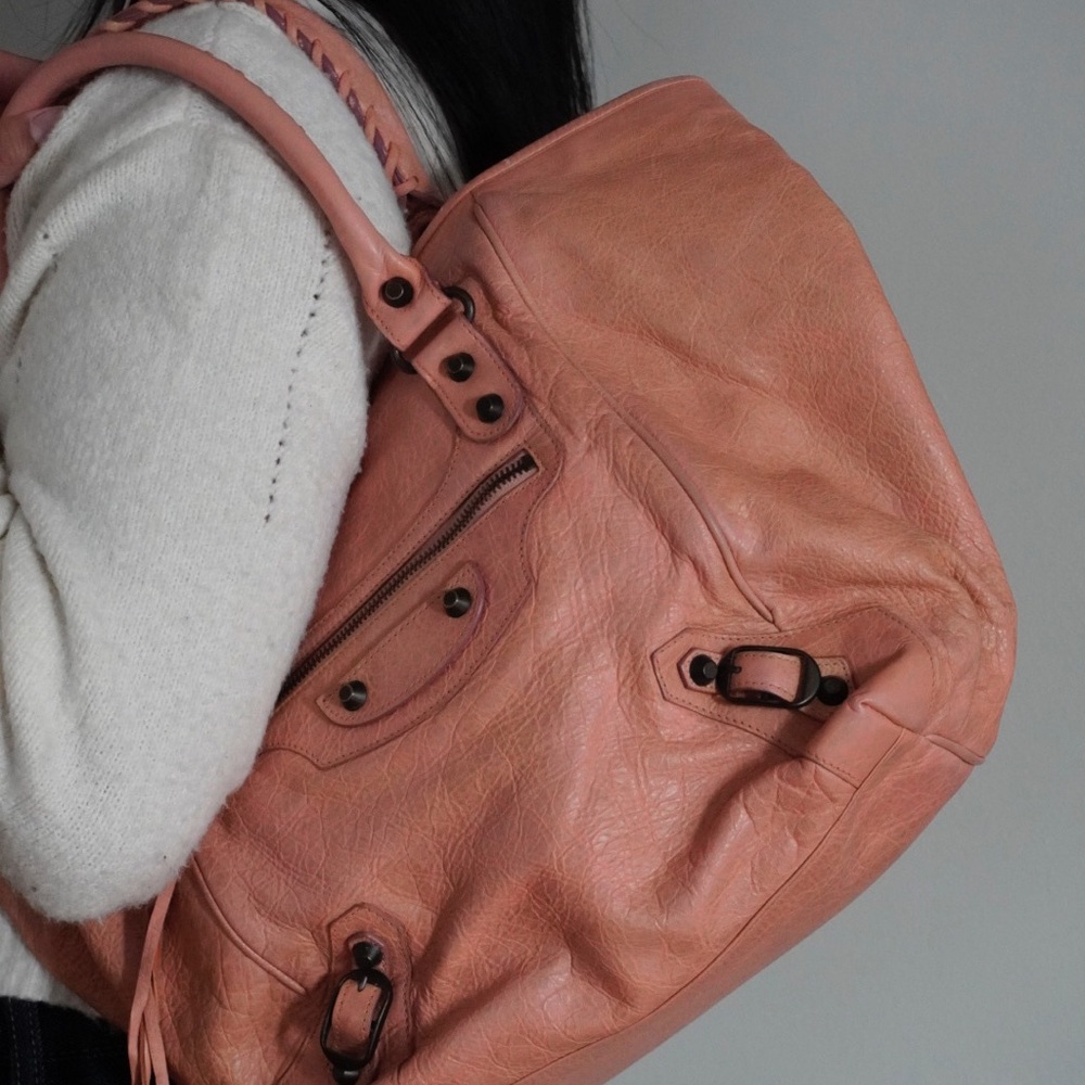 Peach Leather Women's Bag
